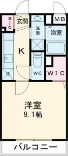 メゾンモンマルトル江場【102号室】の間取り