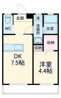 コミーテ須賀Ⅱ B棟【103号室】の間取り