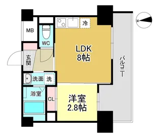 アドバンス江坂ラシュレ【9階】の間取り