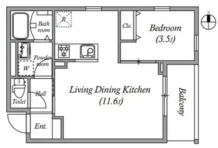 Amour Ville 江坂【1階】の間取り
