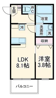 トレスコーマ4TH【201号室】の間取り