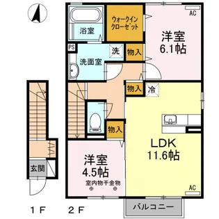 ヴァンフィール A【203号室】の間取り