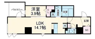 Y'sCourt東梅田【10階】の間取り