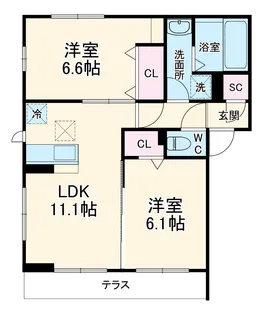 ウィステリア【2階】の間取り