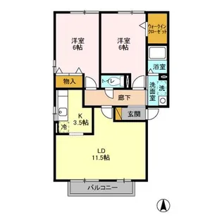 ROYAL GARDEN CASAHARA A【1階】の間取り