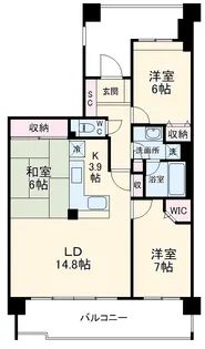レーベンハイム東松戸カーサコンプレアンノ【5階】の間取り