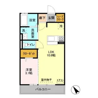 シンシア千波 C【2階】の間取り