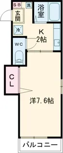 コーポさつき【1D号室】の間取り