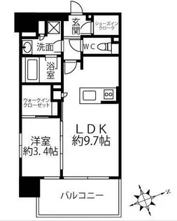 クリオラベルヴィ名古屋花の木【1001号室】の間取り