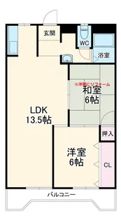 ソレイユおぶさ【2B号室】の間取り
