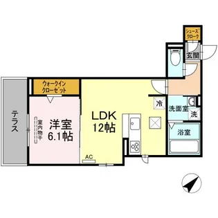 シオン佐古前【1階】の間取り
