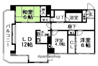 北海道札幌市中央区南一条西21丁目【マンション】の間取り