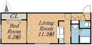 ソレイユ平岸【1階】の間取り