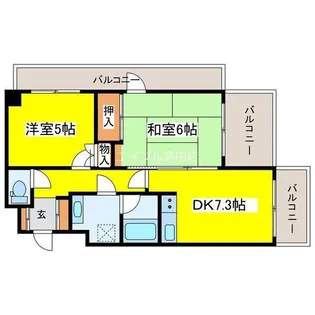 ライオンズマンション旭ヶ丘中央【802号室】の間取り