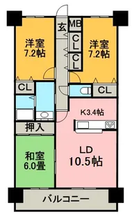 クレア旭ヶ丘【209号室】の間取り