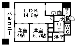 パークアクシス札幌植物園前【5階】の間取り