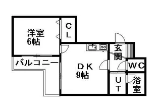 カピテーヌ円山【413号室】の間取り