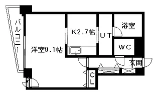 コートロティ円山【201号室】の間取り
