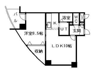 パークヒルズU・D・A【403号室】の間取り