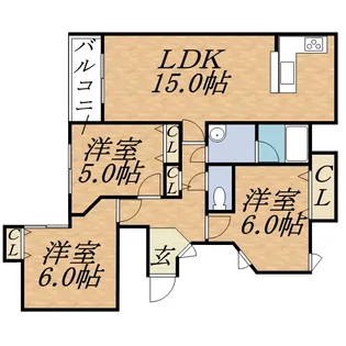 クリスタルパレス’95【8階】の間取り