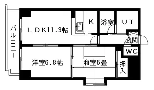 ドミ曙第一【603号室】の間取り