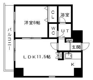 CRANECOURT【602号室】の間取り