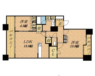 パークホームズ知事公館フォレストレジデンス1303号室【1303号室】の間取り