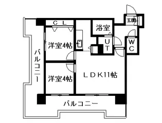 UURコート札幌北三条【11階】の間取り