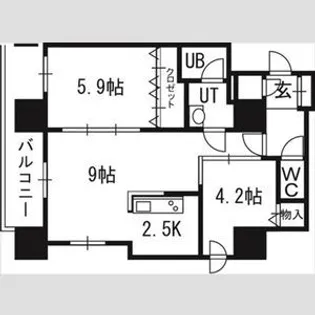 クレジデンス札幌・南4条【00801号室】の間取り