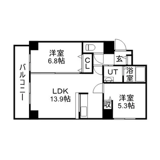 ヴァンクール南円山【6階】の間取り