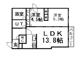 ピュアステージ円山【1階】の間取り