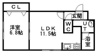 オルセー北2条【102号室】の間取り