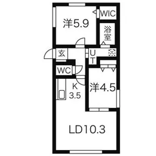 ハウス中の島シュライン【4階】の間取り