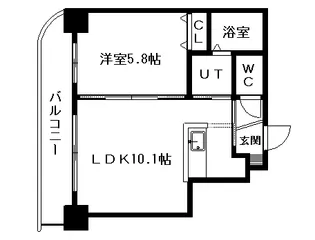 メトロサイド大通(METRO SIDE大通)【7階】の間取り