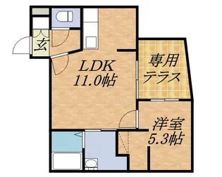 ラヴェーラ円山鳥居前【1階】の間取り