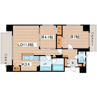 クリオ大通ラ・モード【8階】の間取り