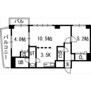 グランカーサ永山公園通 WEST【00201号室】の間取り