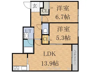 ARROWS南円山【4階】の間取り