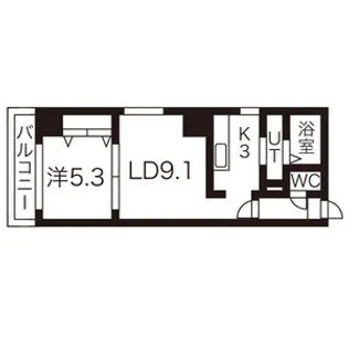 SPACE北3条【9階】の間取り