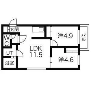 フォルトゥーナ学園前【3階】の間取り