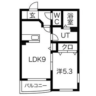 プレイス桑園【201号室】の間取り