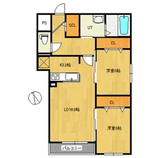 ハイパール南郷丘【4階】の間取り