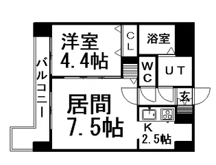 レジディア札幌駅前【4階】の間取り
