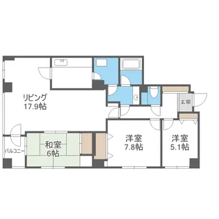 ヴィルヌーブ円山公園【8階】の間取り