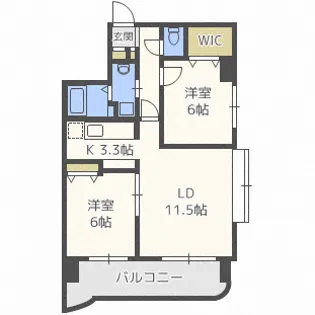 円山ガーデンヒルズ【6階】の間取り