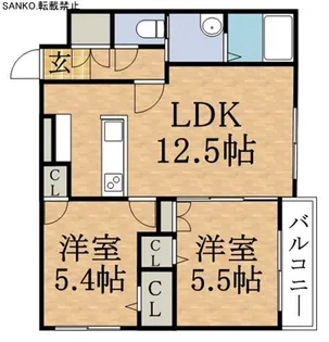 クレマティス円山【4階】の間取り
