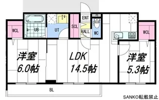 ange-sentier(アンジュ・サンティエ)【5階】の間取り
