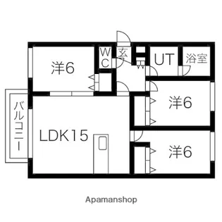 ヴァンベール山の手【2階】の間取り