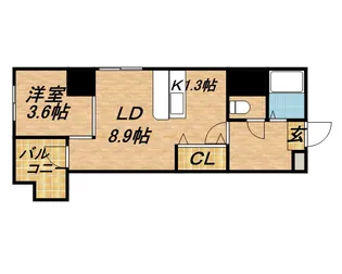 カルフール大通東【4階】の間取り