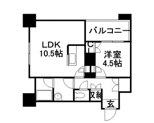 ラフィネタワー札幌南3条【5階】の間取り